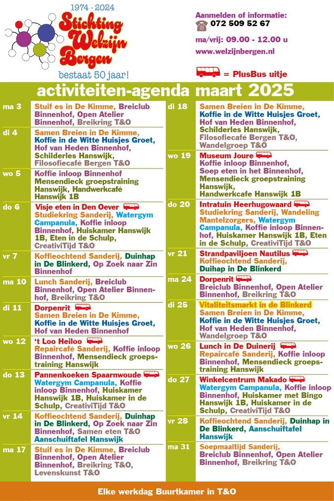 Activiteitenkalender maart 2025