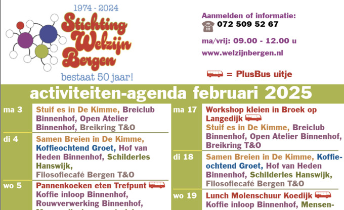 Activiteitenkalender februari  2025